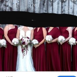 Burgundy infinity bridesmaid dress